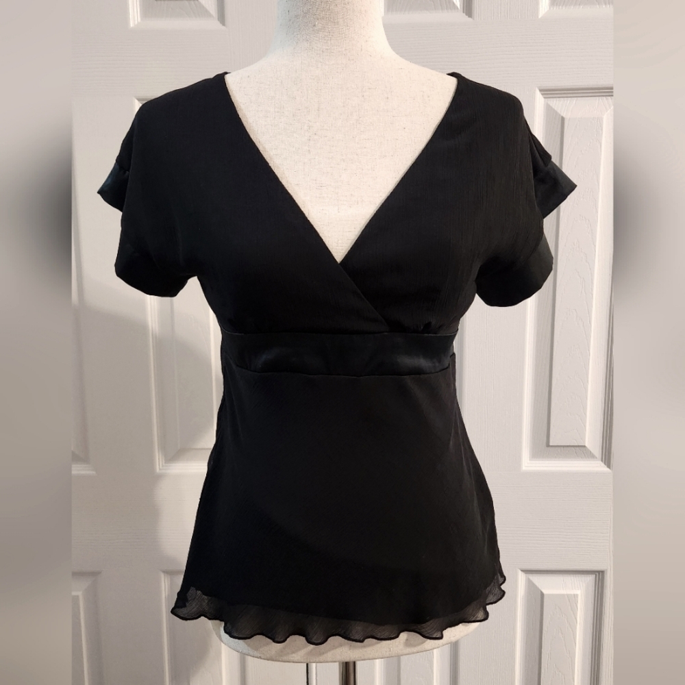H&M Satin Trimmed Top with Ruffled Bottom